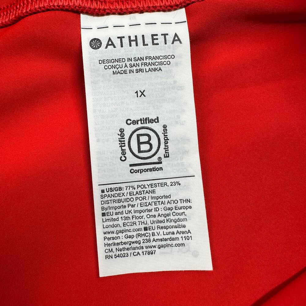 Athleta Leggings Womens 1X Red Interval Stash Pocket 7/8 Workout Gym Sporty Run - Picture 5 of 12